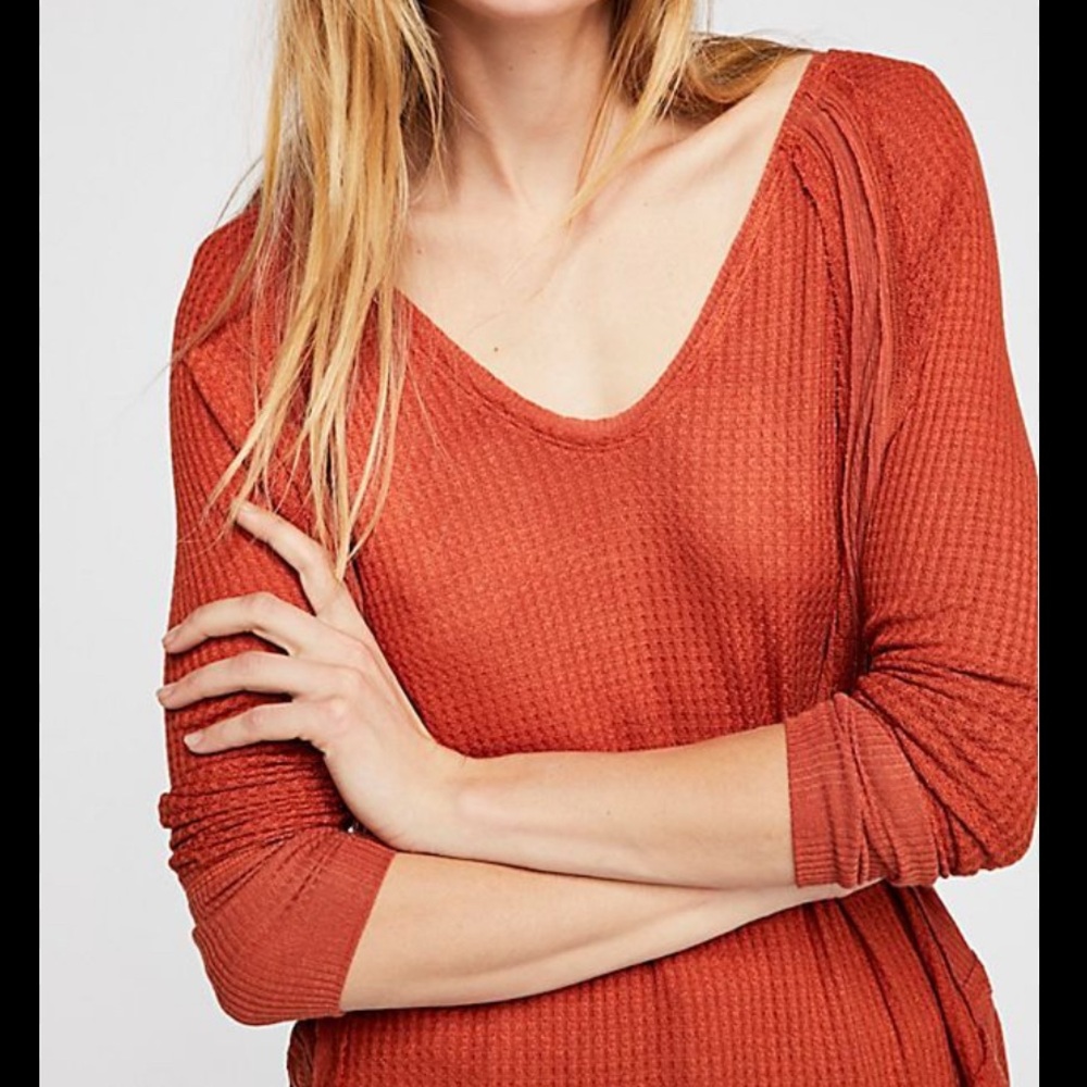Free People We The Free Catalina Thermal Top - Large burnt orange